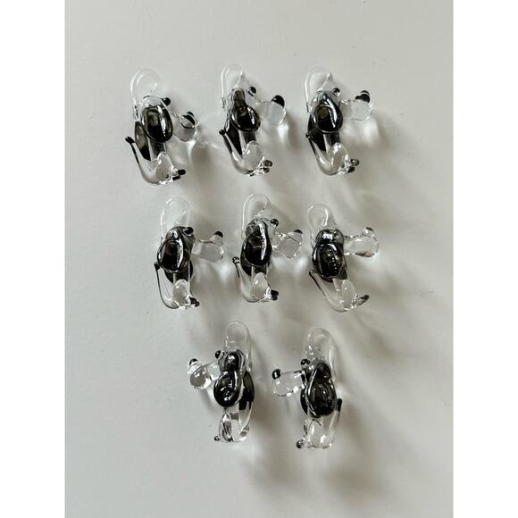 Vintage Mid-Century Collectable Hand Blown Glass Dog Figurine Lot of 8 - Picture 3 of 4